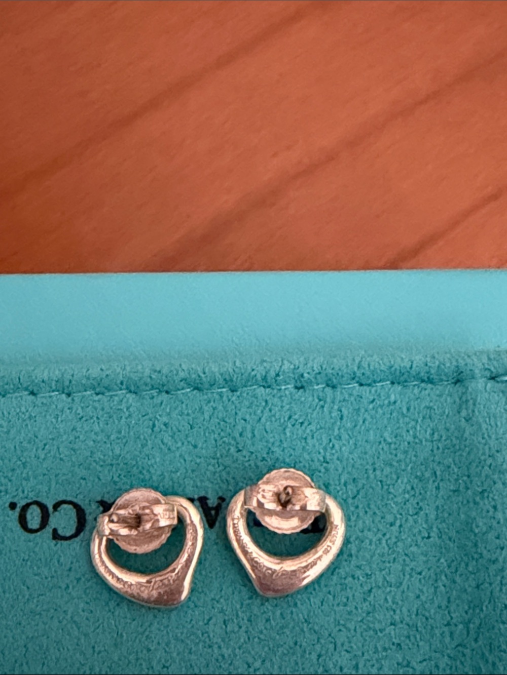 TIFFANY AND CO ELSA PERETTI OPEN HEART SILVER EARRINGS - Picture 3 of 5